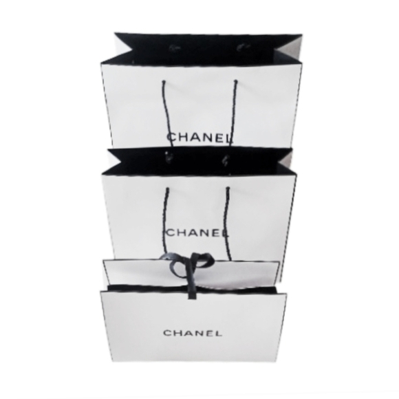 3 Chanel Paper Shopping Bags Bundle Gift Christmas - Picture 1 of 8